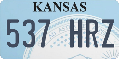 KS license plate 537HRZ