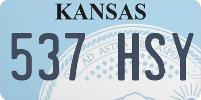 KS license plate 537HSY