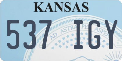 KS license plate 537IGY