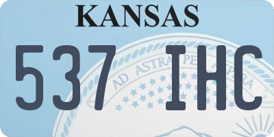 KS license plate 537IHC