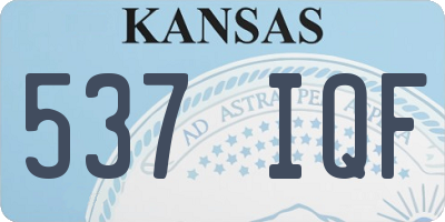 KS license plate 537IQF