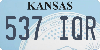 KS license plate 537IQR