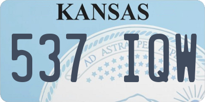 KS license plate 537IQW