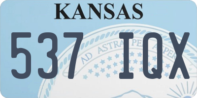 KS license plate 537IQX
