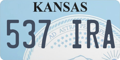 KS license plate 537IRA