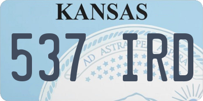 KS license plate 537IRD