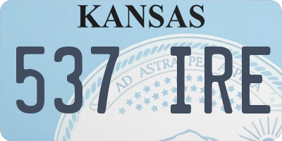 KS license plate 537IRE