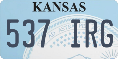 KS license plate 537IRG