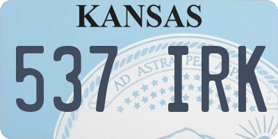 KS license plate 537IRK