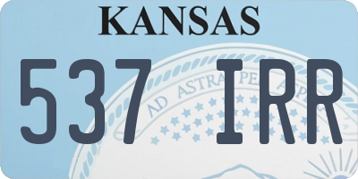 KS license plate 537IRR
