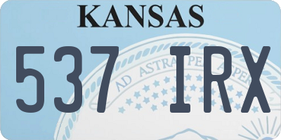 KS license plate 537IRX