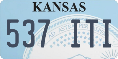 KS license plate 537ITI