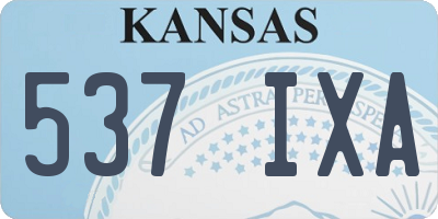 KS license plate 537IXA