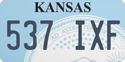 KS license plate 537IXF