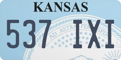 KS license plate 537IXI