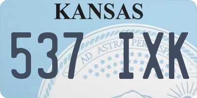 KS license plate 537IXK