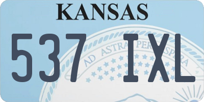 KS license plate 537IXL
