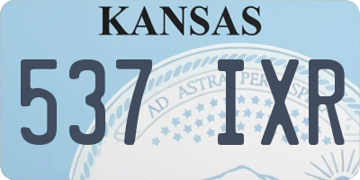KS license plate 537IXR
