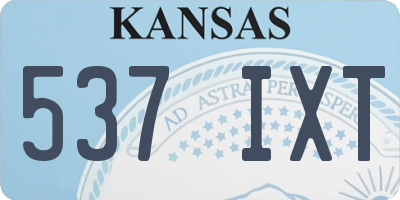 KS license plate 537IXT