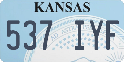 KS license plate 537IYF