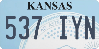KS license plate 537IYN