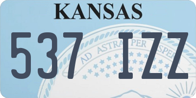 KS license plate 537IZZ