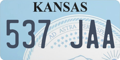 KS license plate 537JAA