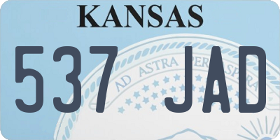 KS license plate 537JAD