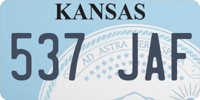 KS license plate 537JAF