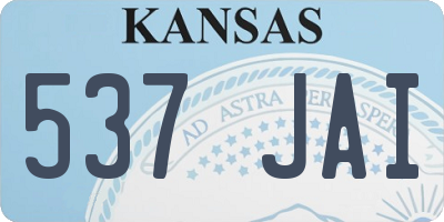 KS license plate 537JAI