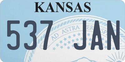 KS license plate 537JAN