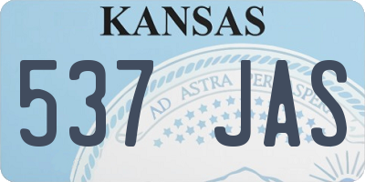 KS license plate 537JAS