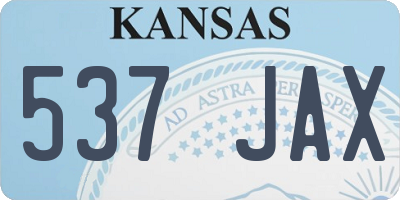 KS license plate 537JAX