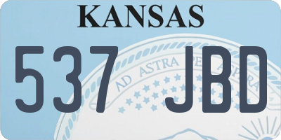 KS license plate 537JBD