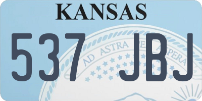 KS license plate 537JBJ