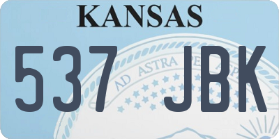 KS license plate 537JBK