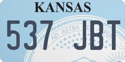 KS license plate 537JBT