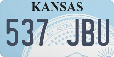 KS license plate 537JBU