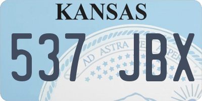 KS license plate 537JBX