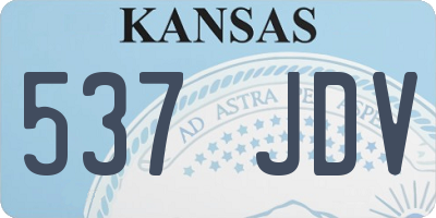 KS license plate 537JDV