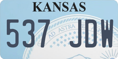 KS license plate 537JDW