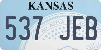 KS license plate 537JEB