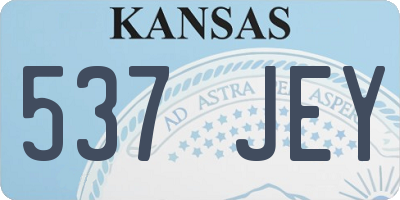 KS license plate 537JEY