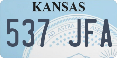 KS license plate 537JFA