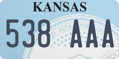 KS license plate 538AAA