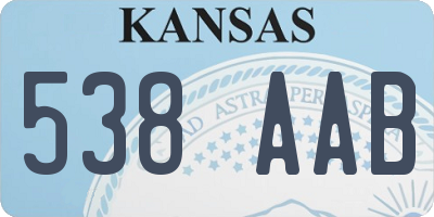 KS license plate 538AAB