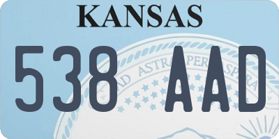 KS license plate 538AAD