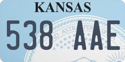 KS license plate 538AAE