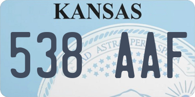 KS license plate 538AAF