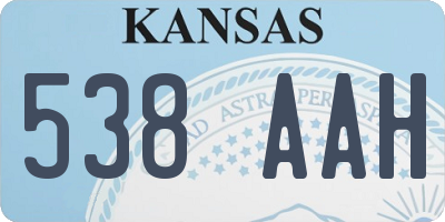 KS license plate 538AAH